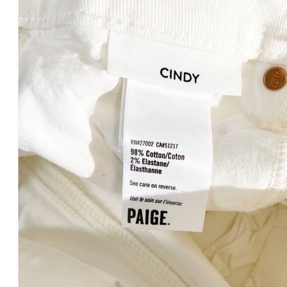 NWT PAIGE Cindy High Rise Cropped Straight Jeans in Tonal Ecru size 27 - Picture 8 of 10